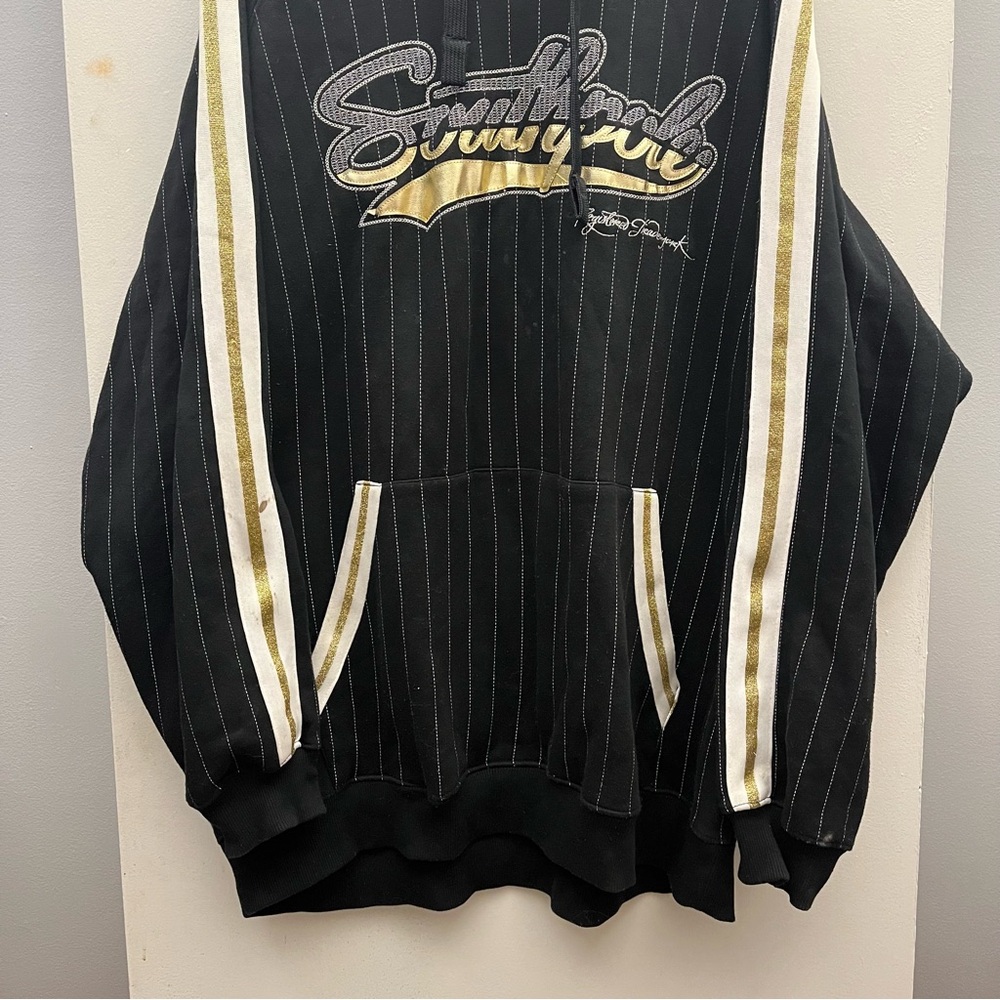 Southpole VTG Y2K Pinstripes Pullover Hoodie Mens Authentic Collection XXL Baggy - Picture 2 of 10